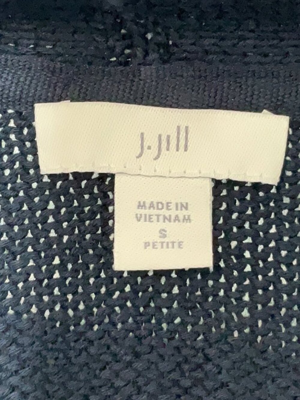 J Jill Petite Anchor Cardigan Sweater Women's Small Cotton Nautical Navy Blue - Picture 6 of 7